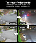 Timelapse video mode showing various times of night with vehicles using No Sweat Window Mount Security Cam With HD WiFi Live Streaming And Rock Solid Color Night Vision For Slick Home Protection And Smart AI Motion Detection That Plays Nice With Alexa And Google Home.