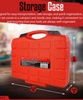 Red storage case for Master Torx Bit And External Torx Socket Set 60 Piece Drive One Quarter Inch Three Eighths Inch One Half Inch