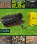 Compost And Peat Moss Spreader With 2-In-1 ATV And T Shaped Handle 44 Inch Rolling Width 5.6 Cubic Feet Capacity Lawn And Garden Roller With Laser Cut Wire Mesh Baskets For Spreading Topsoil And Manure