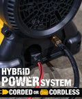 Outdoor Portable Propane Forced Air Heater 70,000 BTU Heats Up To 1,750 Sq Ft Corded Or Cordless With 20V Max Battery shown close-up