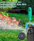 Sprinkler Head Tool Set for Rain Bird Irrigation Systems, Pull Up and Rotor Adjustment Tools displaying arc adjustment directions