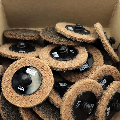 Box of 25 Pack Brown Coarse Type R Quick Change Surface Conditioning Discs, 2 Inch Diameter, Coarse Grit, Twist To Lock Backing