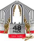 48 Keyed Alike Padlocks With 2 Inch Shackle For Outdoor Use Pick Resistant Brass Pin Cylinders Hardened Steel Case Includes 96 Keys