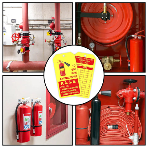 Keep Your Facility Legit With This Solid 160 Piece Fire Extinguisher Inspection Tag Set Featuring Adjustable Yellow Zip Ties For Fast Monthly Checks And Straight Up Compliance