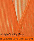 Close-up of orange mesh fabric in Bulk Pack Reflective Safety Vests High Visibility Orange Mesh For Men And Women