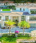 Pro Grade Solvent Based Concrete Sealer for brick and slate on a driveway with landscaping around a modern home.
