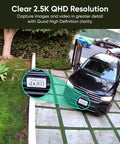 2.5K AI Security Camera capturing clear license plate in driveway, demonstrating its color night vision features for home surveillance.