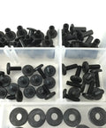 Holster Kit 130 Piece Screws And Spacers For Kydex And Leather Holsters Knife Sheaths Black Oxide Steel organized in box