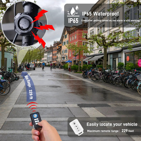 Dope USB Rechargeable Bike Alarm With Motion Sensor For Ebikes And Scooters, Waterproof Vibration Anti Theft System, USB-C Chargeable, Easy Mount Bracket, Car And Bike Security Accessory