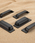Solid Cast Iron Bin Pulls Three And Three Quarter Inch CTC Pack Of Five Black Beefy Build Heavy Duty Vintage Style Cabinet Drawer Handles