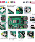 Raspberry Pi 4 Model B Starter Kit With 4GB RAM And 64GB Preloaded Micro Sd Card Plus Legit Accessories For Easy Diy Builds That Are Totally Ready To Roll and Kick Off Your Next Tech Project circuit board showing ports and slots.