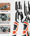 Heavy Duty 2 Piece Pliers Set With Linesman And Long Nose Pliers 8 Inch Multitool for electrical tasks CRV steel close-up