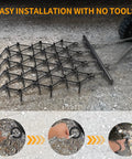 Heavy Duty ATV Chain Drag Harrow 4 Foot Wide by 4 Foot Long with 1/2 Inch Tines attached to lawn tractor