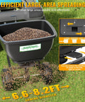 Heavy Duty Tow Behind Broadcast Spreader With 200 Lb Hopper And 13 Inch Pneumatic Tires Adjustable Flow Control spreading seeds