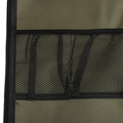 Close-up of mesh pockets on Hanging Travel Toiletry Bag For Camping And Travel, 600D Oxford On The Go Storage Organizer.