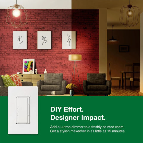 Maestro LED Dimmer Switch For Dimmable LED Halogen And Incandescent Bulbs 150W Single Pole Or Multi Location Light Almond Finish
