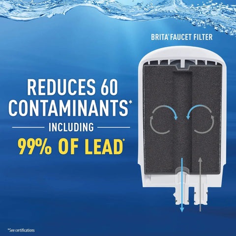 On Tap Filtration System Replacement Filter White For Faucet, Easy Install Water Filter Cartridge reducing contaminants