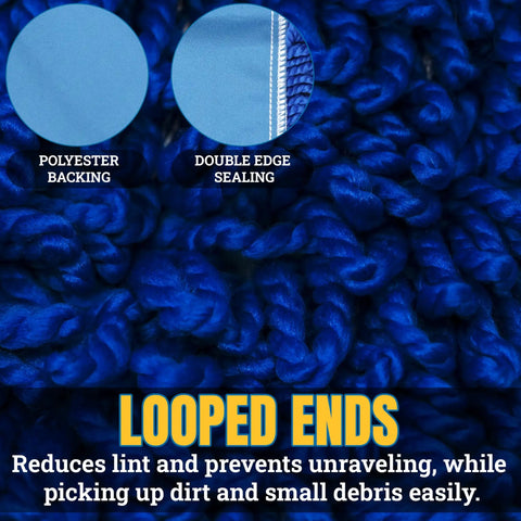 Heavy Duty 24 Inch Microfiber Dust Mop Kit With 61 Inch Extendable Handle And Two Quick Swap Pads showing microfiber looped ends for effective cleaning.