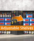 72 Inch Wide Heavy Duty Metal Storage Cabinet On Wheels Lockable Black Garage Cabinet 4 Adjustable Shelves Beefy Steel