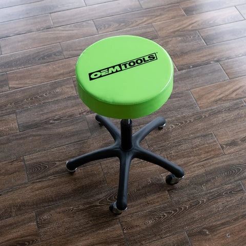 Pneumatic Mechanics Stool With Wheels Adjustable Height From 20 To 26 Inches 250 Lb Capacity Vinyl Upholstered Seat