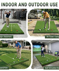 Dual Turf Golf Mat 5x4ft for Backyard Indoor Practice used in garage, RV site, backyard, and golf simulator room
