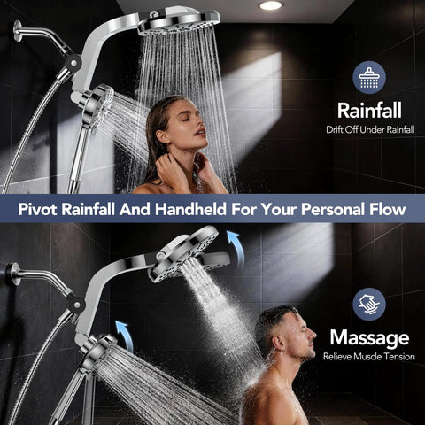 Legit Kickin High Pressure Rain Showerhead Combo With Smooth Magnetic One Handed Docking And Flawless 180 Degree Rotation Sick Dual Bathroom Fixture Upgrade For Modern Homes