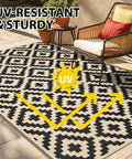 UV-resistant Waterproof Outdoor Rug 5x8 Ft Reversible Plastic Straw Pattern Patio Camping Mat For Outdoor And Indoor Use