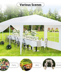 Heavy Duty Outdoor Party Tent 10x30 Gazebo With Removable Sidewalls Waterproof Shade Shelter, setup for a backyard event.