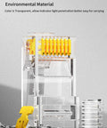 RJ45 Connectors Set, Standard Modular Plugs, UTP Gold Plated 8P8C Crimp End For CAT6 Ethernet Cable, transparent material