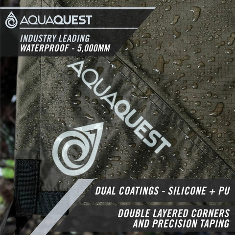 Close-up of Ultralight Waterproof Tarp For Backpacking And Thru-Hiking, Seam-Taped 5,000 Mm Rain Fly, 40D Ripstop Nylon, Olive Drab