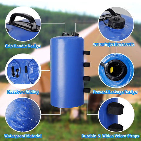Heavy Duty Pro Grade Canopy Weight Bags Set of 4 20 Liter Water or Sand Weights for Pop Up Canopies Gazebos Tents and Shelters