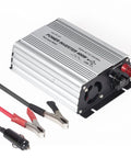 400 Watt Power Inverter DC To AC Converter with USB, featuring durable aluminum casing and clips for car connection.