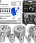 KJE 35-piece concrete hole saw kit with SDS Plus/Max shanks and 30–110mm saws in a hard case