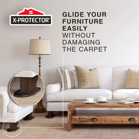 Heavy Duty Furniture Sliders For Carpet And Hardwood Floors Smooth Glide Moving Pads under sofa legs on carpet.