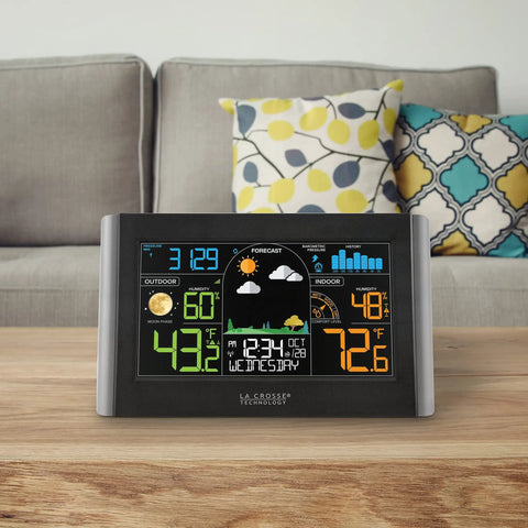 Wireless Color Weather Station With Digital Forecast And Trend Arrows Monitors Indoor And Outdoor Temperature And Humidity