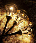 8 Pack Solar Pathway Lights Outdoor Warm White LED Glass Stake Lights Waterproof Stainless Steel With Auto On Off 25 Lumen