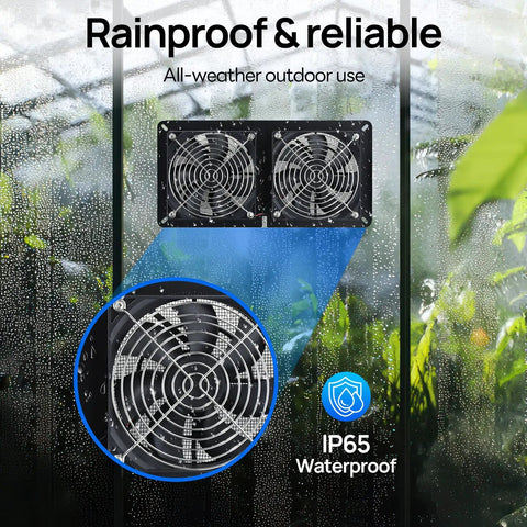Solar Powered Exhaust Fan For Chicken Coops Greenhouses Sheds Pet Houses And Windows Waterproof No Fuss Easy Plug And Play Installation Built For Small Spaces Up To 880 Ft3 (25 M3)