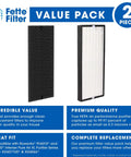 True HEPA Replacement Filter Set For Rowenta PU6010 PU6020 Intense Pure Air XL Purifier Series Pack of 1, two-piece set shown