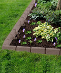 No Dig Garden Edging Kit 16 Feet With Interlocking Sections 2.75 Inch Height Decorative Lawn Border along flower bed