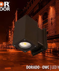 Square LED Outdoor Wall Mount Up and Down Light 33W 5000K Bronze DLC Listed 3,489 Lumens UL Wet Location