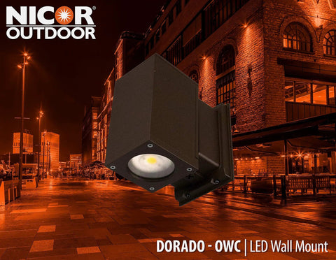 Square LED Outdoor Wall Mount Up and Down Light 33W 5000K Bronze DLC Listed 3,489 Lumens UL Wet Location