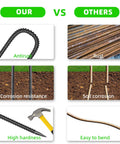 Comparison of Heavy Duty Set Of 20 12 Inch Garden Ground Stakes Galvanized Steel J Shape Hooks and generic rebar