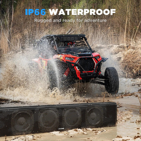 25 Inch UTV Sound Bar With Bluetooth And RGB Lighting IP66 Waterproof Amplified Powersports Speaker System For Polaris RZR Can Am