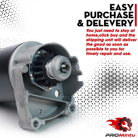 Replacement Starter Motor For V Twin Lawn Mower Engines, Fits 17HP To 22HP, shown with 16 tooth gear detail