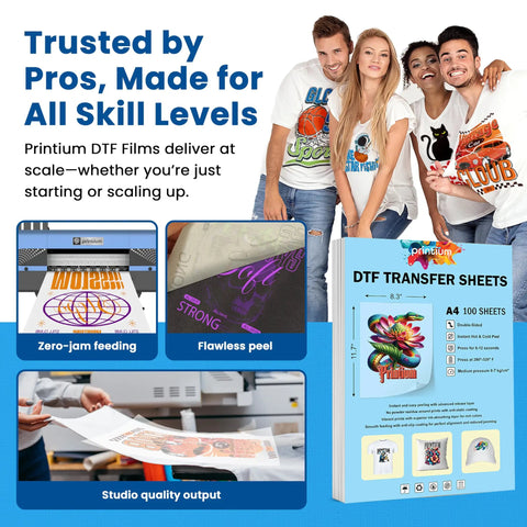 Transfer Film Sheets A4 8.3 By 11.7 Inches Double Matte With Hot Peel And Cold Peel For DTF Printers Delivers Vibrant Colors And Durable Prints box