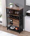 Built Different Industrial Bar Cabinet Featuring Dedicated Wine Rack For Stashing Liquor And Glassware Perfect For Kitchen Sideboards Or Entryway Organizers That Bring Serious Style with wine bottles and glasses.