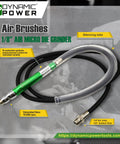 Air hose and silencing tube for Razor Sharp Eighth Inch Collet Air Micro Die Grinder With Tough Quarter Inch Air Inlet.
