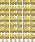 42 Piece Iron Mini Hinges Set With Rounded Corners In Yellow, Stored In Wooden Gift Box, Home Furniture Hardware, 30x27mm, Dope Cast Iron Mounting Hinges For Cabinets, Boxes And Small Projects displayed on white surface with screws included.