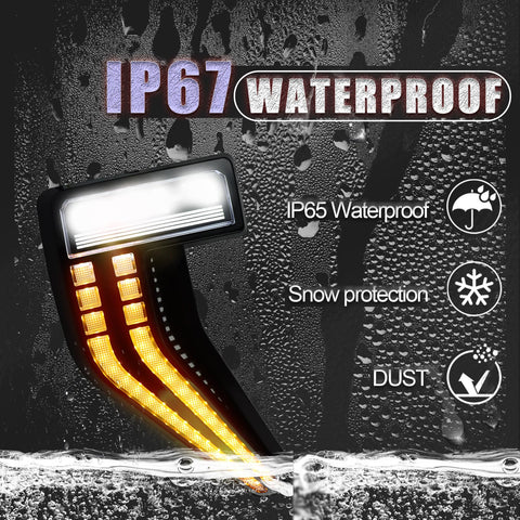 Amber LED Fender Side Marker Lights Kit For Ford F150 2021 2022 2023 2024 2025 Waterproof Sequential Turn Signal