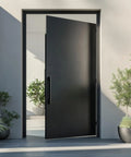 12 Inch Heavy Duty Stainless Steel Door Handle With Solid Standoffs, Rectangle Push-Pull Design, SUS 304 Matte Black, R3825, Tough As Nails Built To Last For High-Traffic Commercial Doors on black modern door